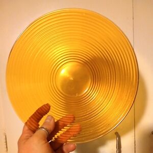 Beautiful Vintage Amber Glass 9" Bowl